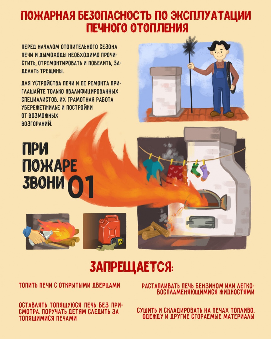 Правила безопасности при эксплуатации печного отопления.